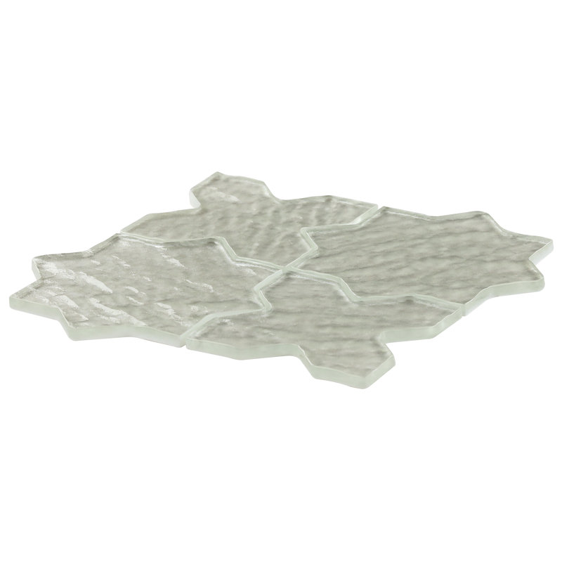 Fate 8.34 In. X 8.34 In. Star Cross Polished Glass Mosaic Wall Tile (0.48 Sq. Ft. / Each), White