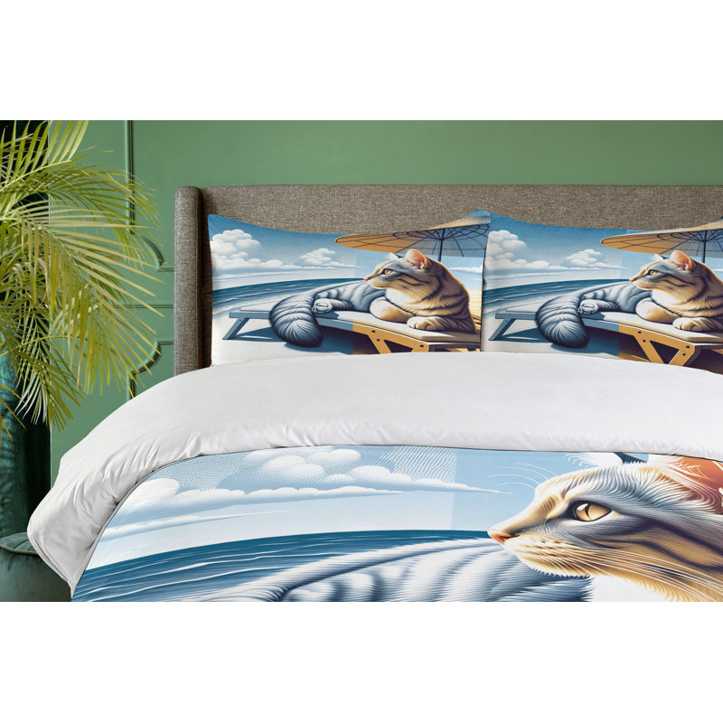 Cat Duvet Cover, Queen Duvet Cover + 2 Standard Shams