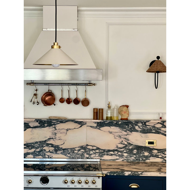1 - Light Pendant, 8.5" H x 20" W x 20" D, Bird Blue, Polished Nickel