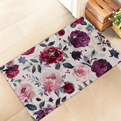 Tapis décoratif de printemps en tissu non tissé Watercolor