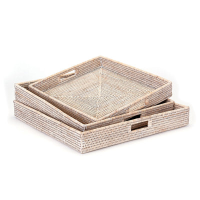 Burma Rattan 3 Piece Serving Tray Set