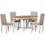 Ensemble de table de salle à manger 5 pièces avec table extensible ronde en bois et 4 chaises rembourrées pour de charmants espaces de salle à manger-1586392365