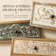 Commode décorative à 7 tiroirs de 25,6 po de largeur avec façades de tiroir sculptées patinées