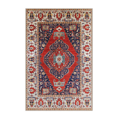 Tapis oriental rouge / blanc / bleu
