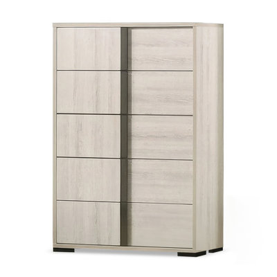 Commode contemporaine Horten, blanc délavé