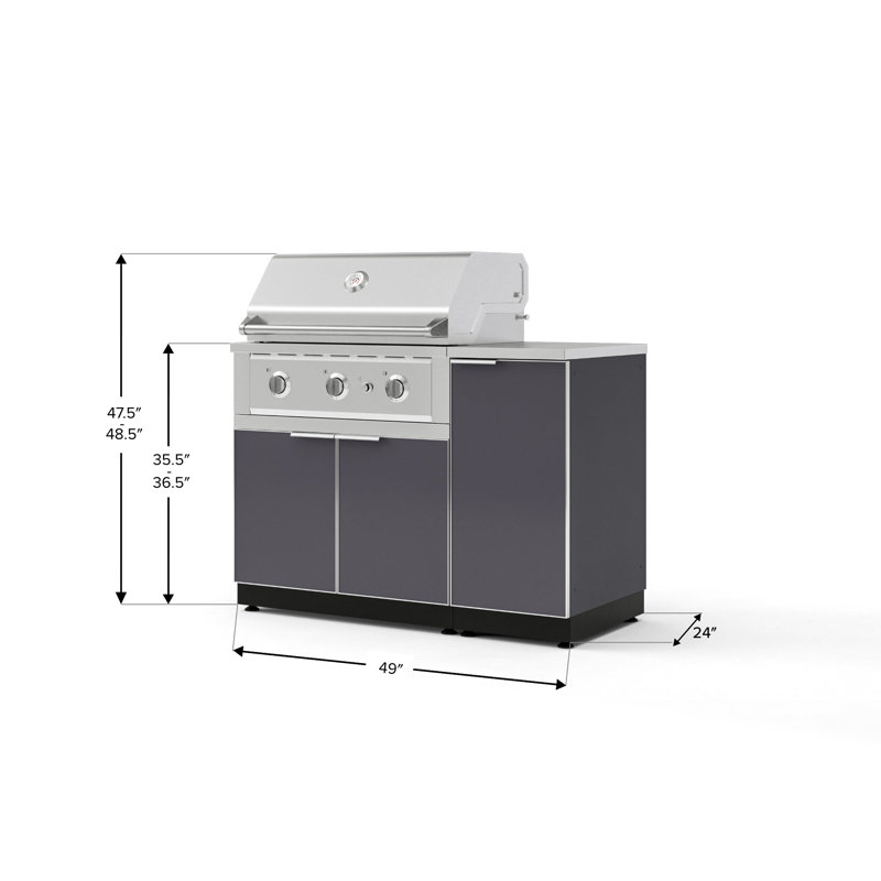 Ensemble d'armoire d'extérieur 4 pièces en aluminium gris ardoise pour l'extérieur