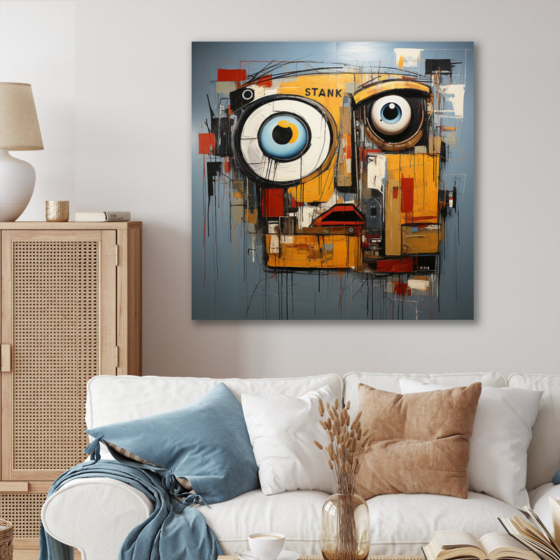 Pop Pop Robot VI - Imprimé, H 30 po x l 30 po x P 1 po, Toile tendue
