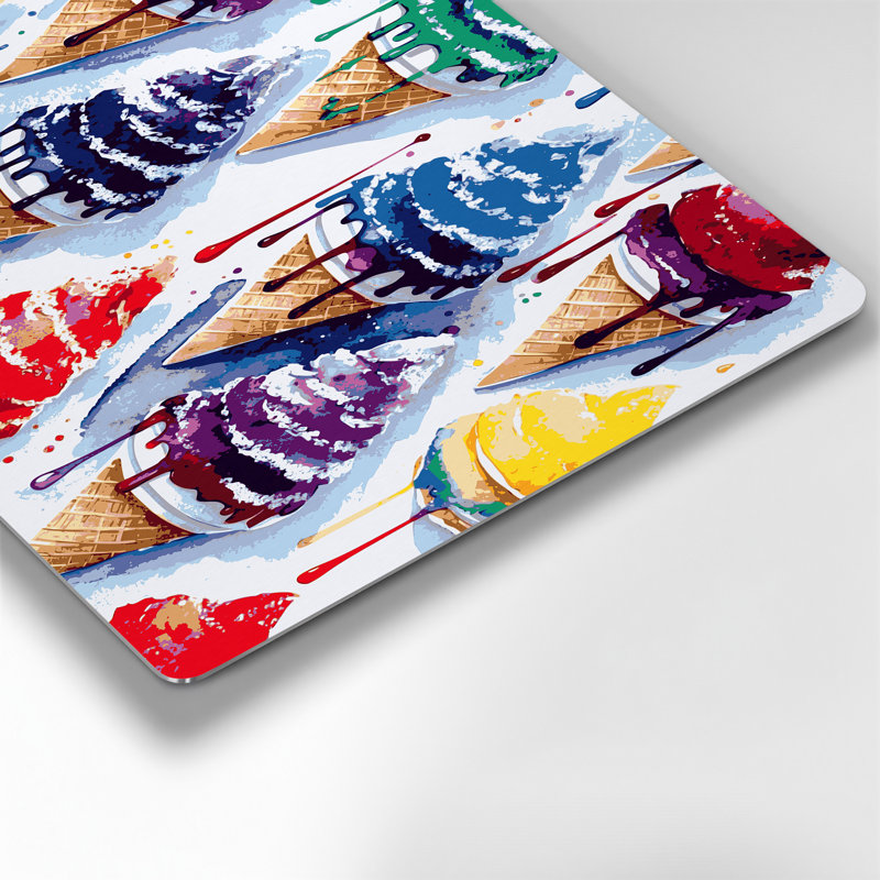 Dessert, cône de neige, art mural en métal bleu, H 11 po x l 14 po