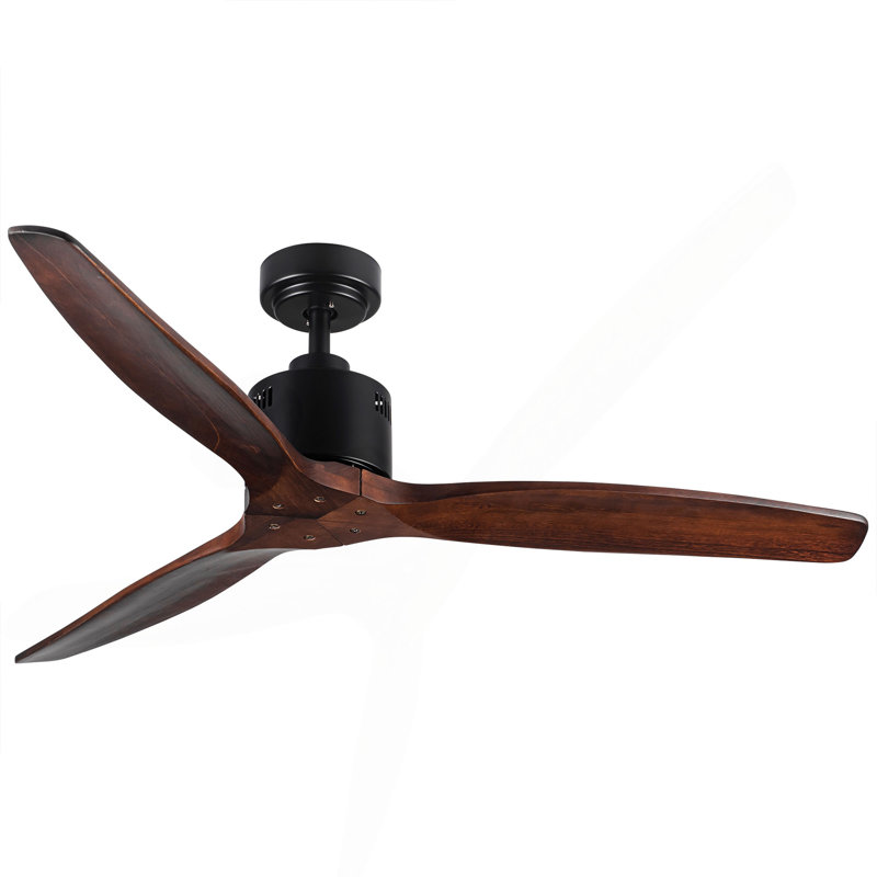 52 - Ventilateur de plafond brun antique sans lumière avec télécommande