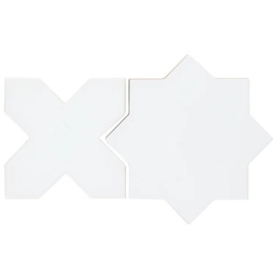 Parma Star and Cross 6" Terracotta Look Porcelain Tile