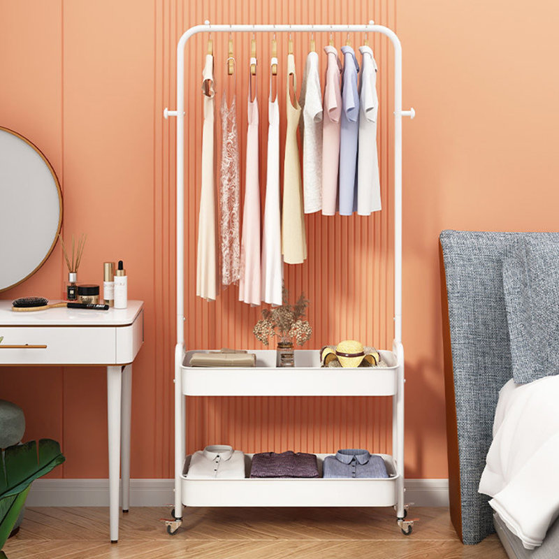 Portant à vêtements en métal 2 en 1 Farhee, Blanc