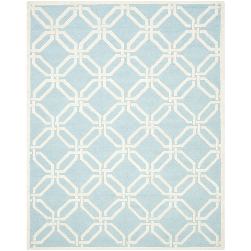 Deedgra Hand Tufted Wool Geometric Rug, Rectangle 8' x 10'