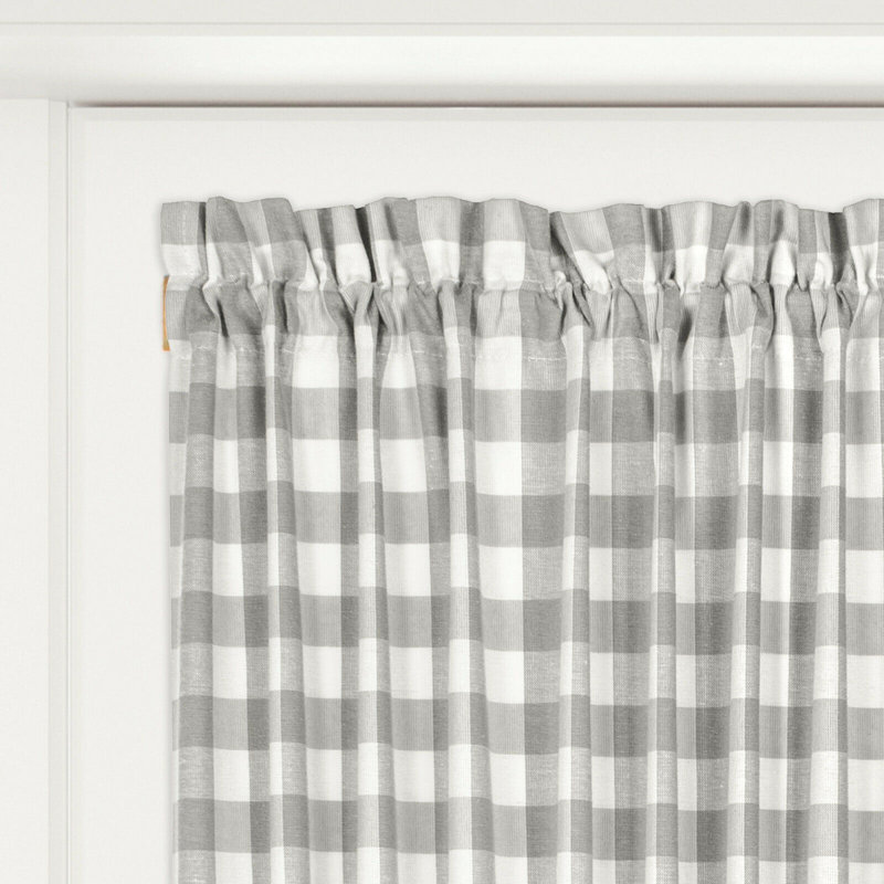 Ikuhiro Semi Sheer Curtain Single Panel, 25" W x 72" L, Gray