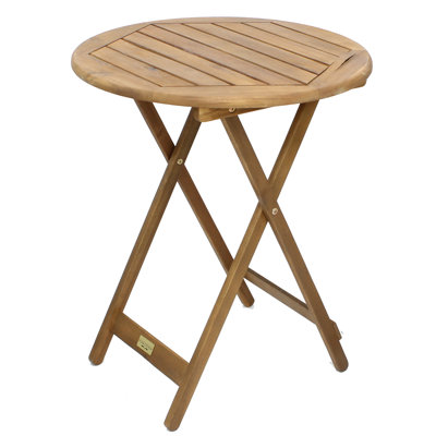 Collin Round Acacia Folding Outdoor Dining Table , 24'' in. W 24'' in. D