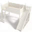Lit mezzanine simple en bois massif avec rangement, garde-robe, glissade et échelle détachables, beige-1344148542-1344148531