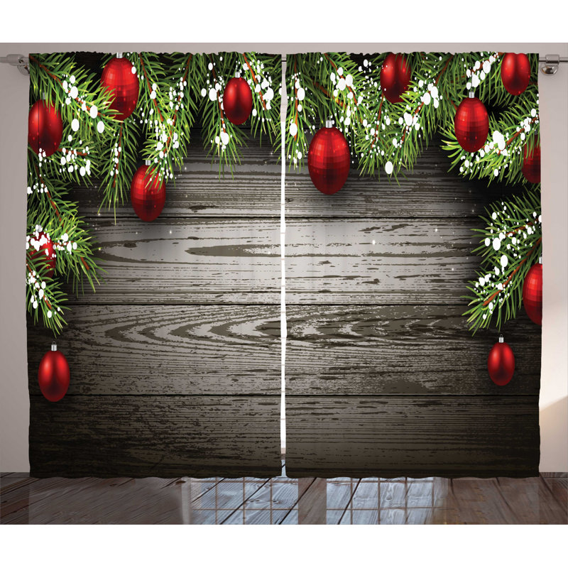 Polyester Semi Sheer Curtain Pair, 54" W x 108" L