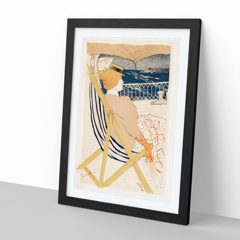 Passenger on the Ship by Henri De Toulouse-Lautrec - Framed Print, 36cm H x 27cm W x 2cm D, Black Framed