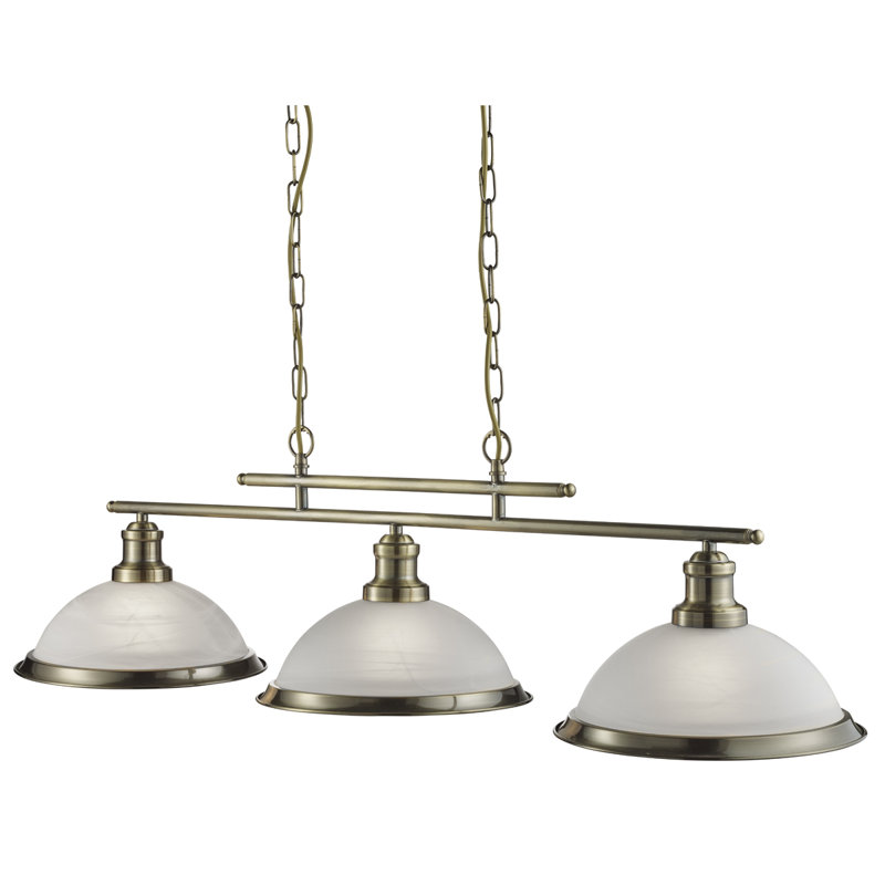Beverley 3-Light Kitchen Island Chandelier, Antique Brass