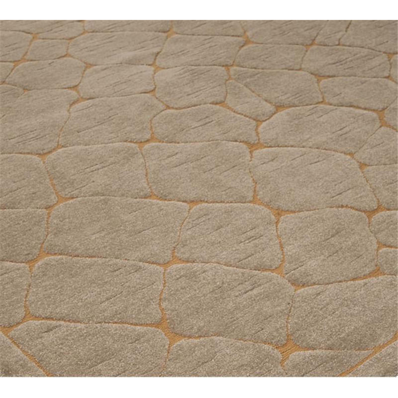 Brocatel Azm Geometric Area Rug in Taupe/Gold