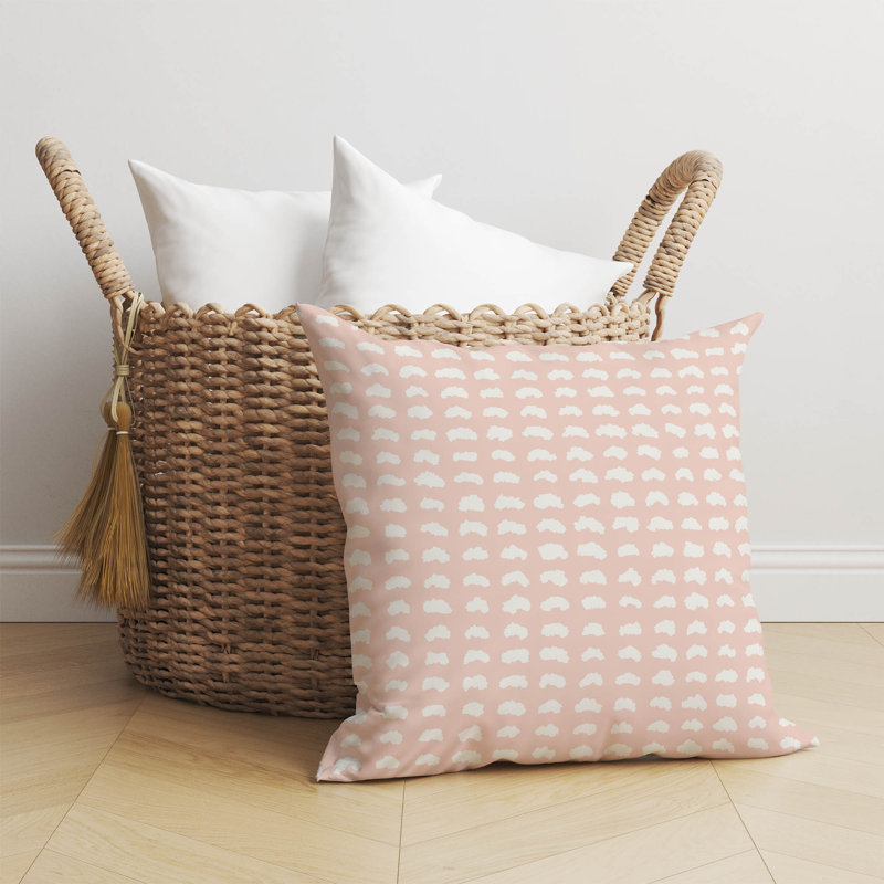 Coussin décoratif Gio, H 16 po x l 16 po, Rose géométrique