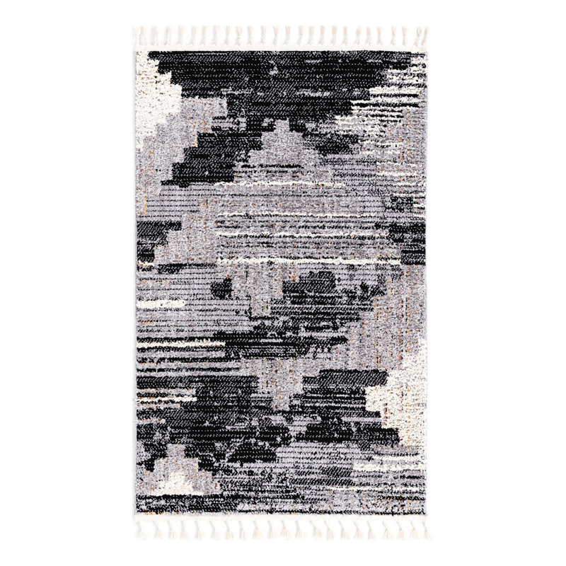 Gosnold avec motif géométrique gris, Rectangle 4 pi x 6 pi