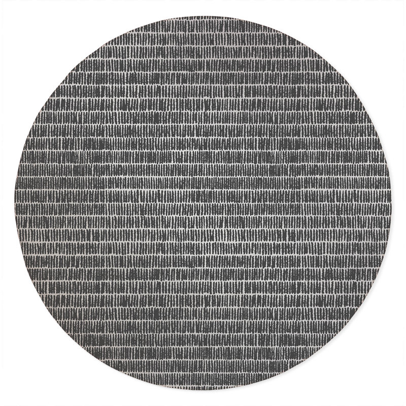Ricky Row Non-Slip Outdoor Rug, Round 5'