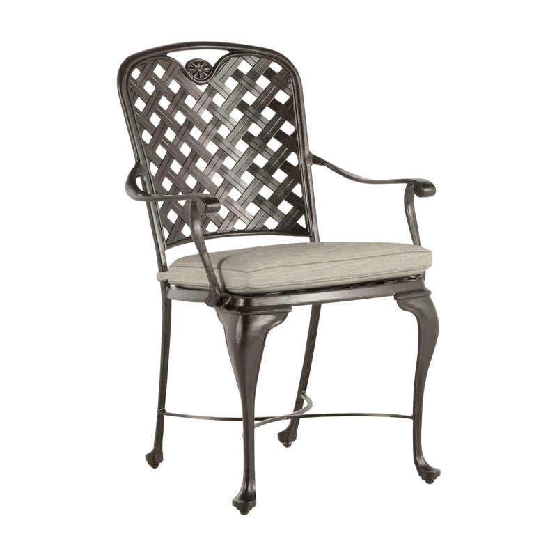 Provance Patio Dining Armchair with Cushion, Chalk, Bali Pearl, Welt