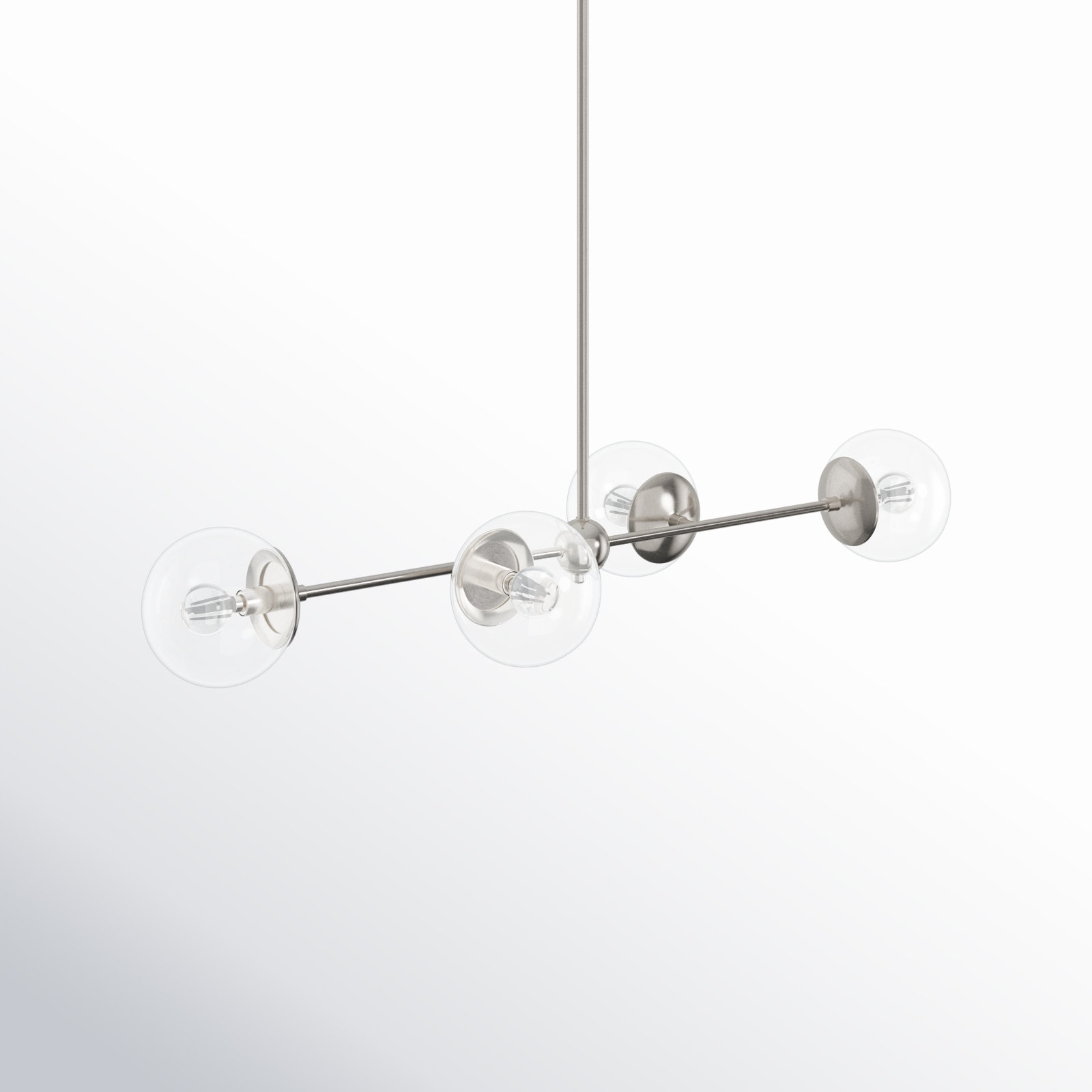 4 - Light Dimmable Kitchen Island Chandelier, Brushed Nickel
