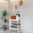 White 5-tier Dustproof Entryway Hall Tree Coat Rack With 8 Removable Hooks, Freestanding Shoe Storage Shelf Organizer For Front Door Bedroom
