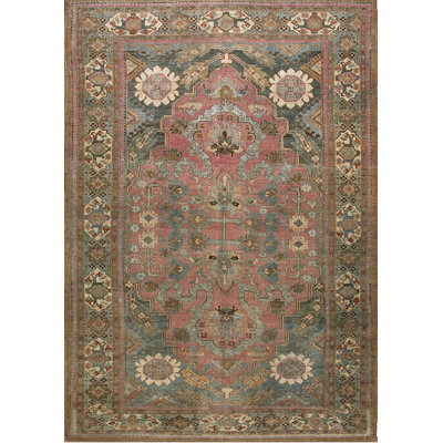 Unusual Antique Wool Pile Tribal Design Caucasian Hand Knotted Rug