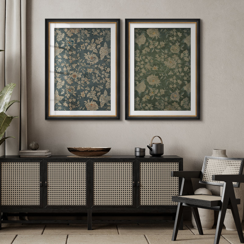 Ensemble de 2 encadrements muraux Premium Premium Fine Art Antique pour chambre à coucher 26 po x 36 po