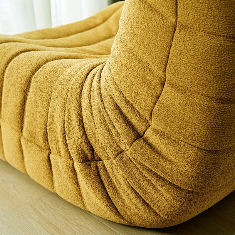 Canapé-lit moderne sans accoudoirs, Peluche jaune