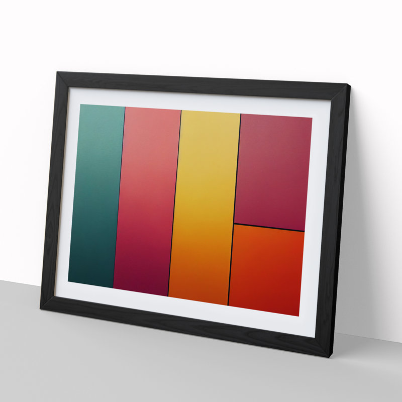 Abstract Block Colour Vol.6 - Framed Print, 25cm H x 34cm W x 2cm D, Black