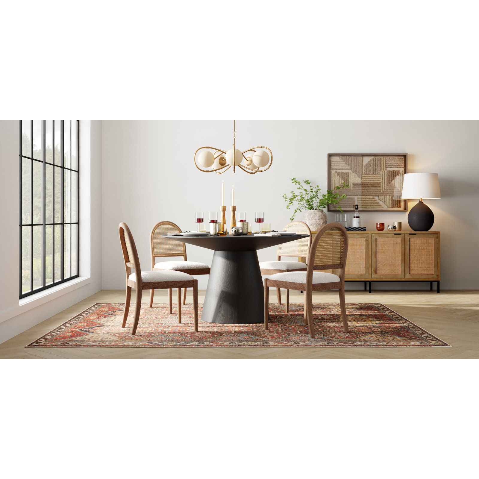 Mellina Ceramic Table Lamp, Dusk Black