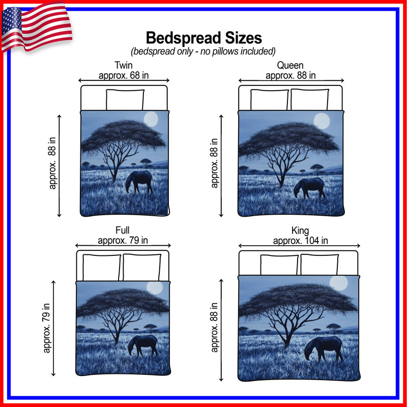 Couvre-lit bleu Savanna Landscape Bedding, Lit simple