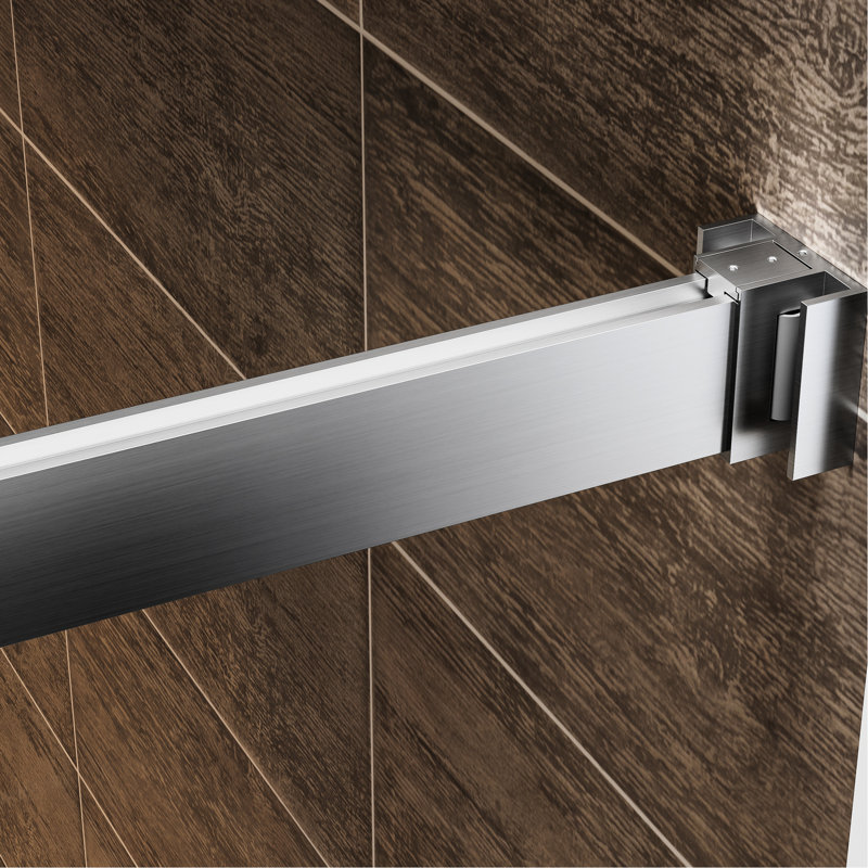 Pare-douche double coulissant l 60 po x H 78 po, finition nickel brossé à fermeture en douceur, verre trempé de 3/8 po (10 mm) avec film brisé, conception imperméable, tampon pour coulissement en douceur, fonction de largeur réglable,