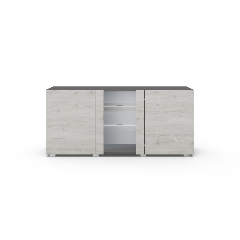 160cm Sideboard, Grey/Monaco Oak