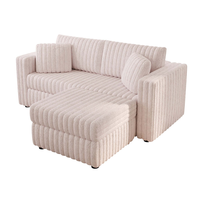 Comfortable and Stylish 3 - Person Sofa with Matching Ottoman, Ideal for Bedroom Relaxation and Interior Enhancement