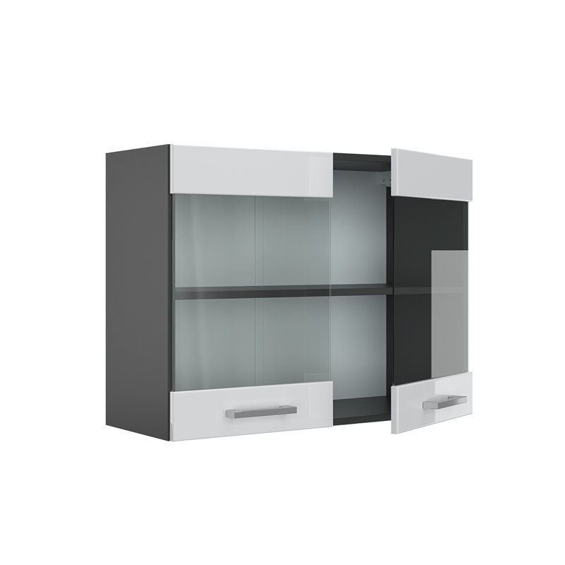 Biagio 60Cm H x 80Cm W x 31Cm D Oak Wall Unit, White/Grey
