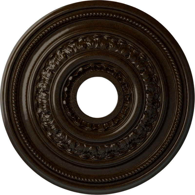 Médaillon de plafond H 17,625 po x l 17,625 po x P 1,875 po Orleans, Bronze