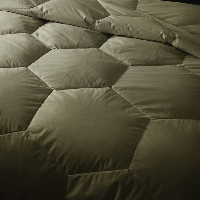 Honeycomb Stitch Down Alternative Comforter, Twin, Olive