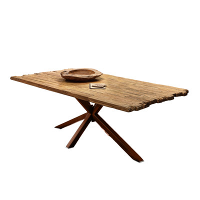 Lindeman Teak Rectangular Wood Top Dining Table