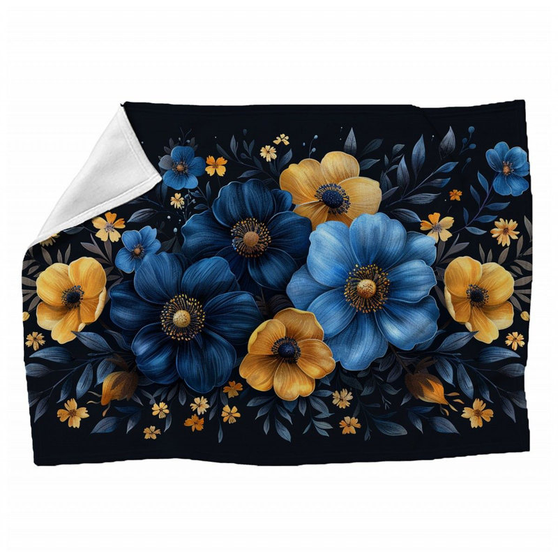 Couverture florale tendance, 50 po x 60 po