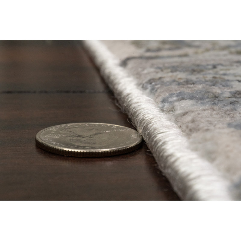 Tapis beige / gris / bleu Dionatta, Tapis de couloir : 2 pi 2 po x 7 pi 7 po