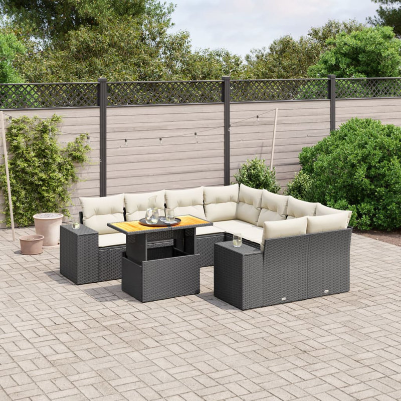 Vidaxl Garden Sofa Set Black