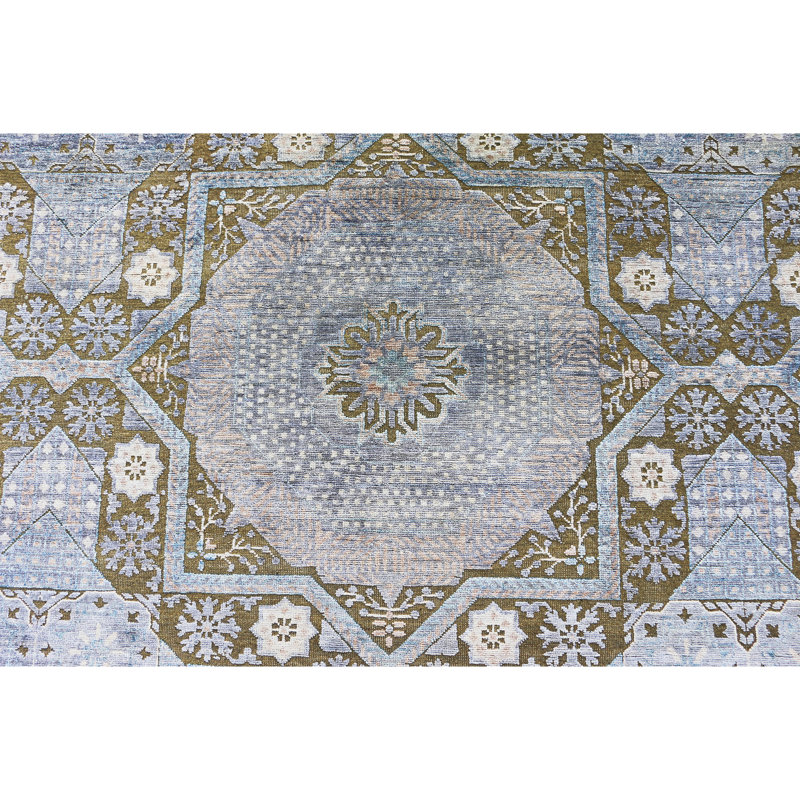 NEOV4467RGYGY Hand Knotted Oriental Area Rug, Rectangle 9' x 12'