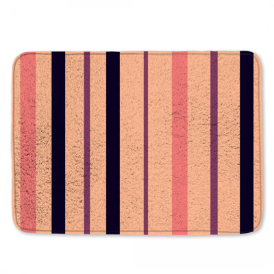 Vertical Striped Pattern Bath Mat