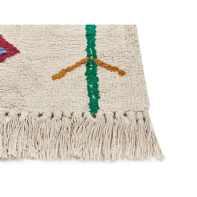 Charlena Geometric Cotton Area Rug, Runner 80cm x 230cm