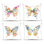 Coussin d'extérieur imprimé de papillons avec notes de musique Stupell Industries par LSR Design Studio (ensemble de 4)