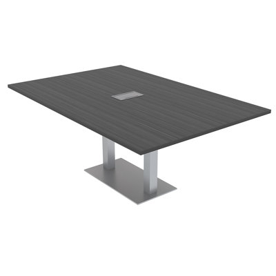 Table de conférence rectangulaire avec base en métal double | Unité électrique
